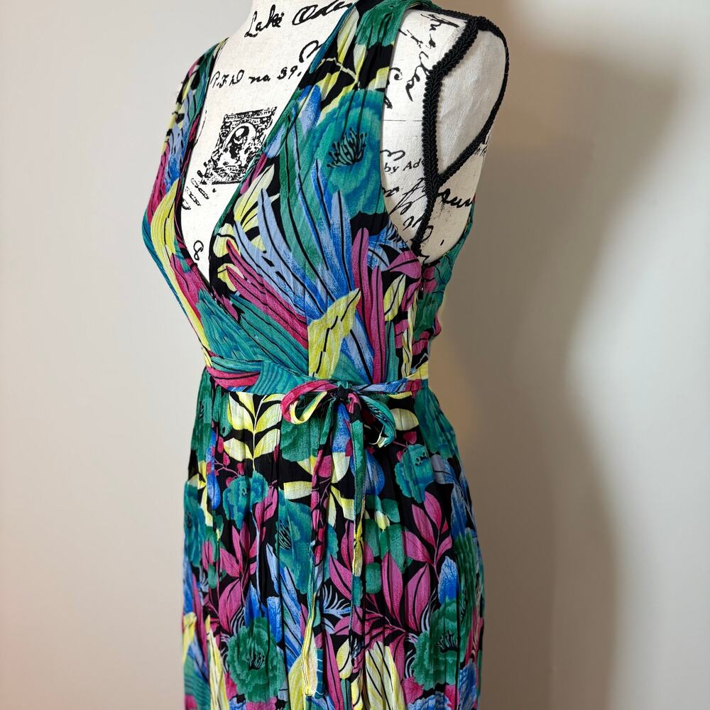 Maeve Anthropologie Boardwalk Maxi Dress 4P Floral Tropical Vacation Resort - Picture 8 of 13